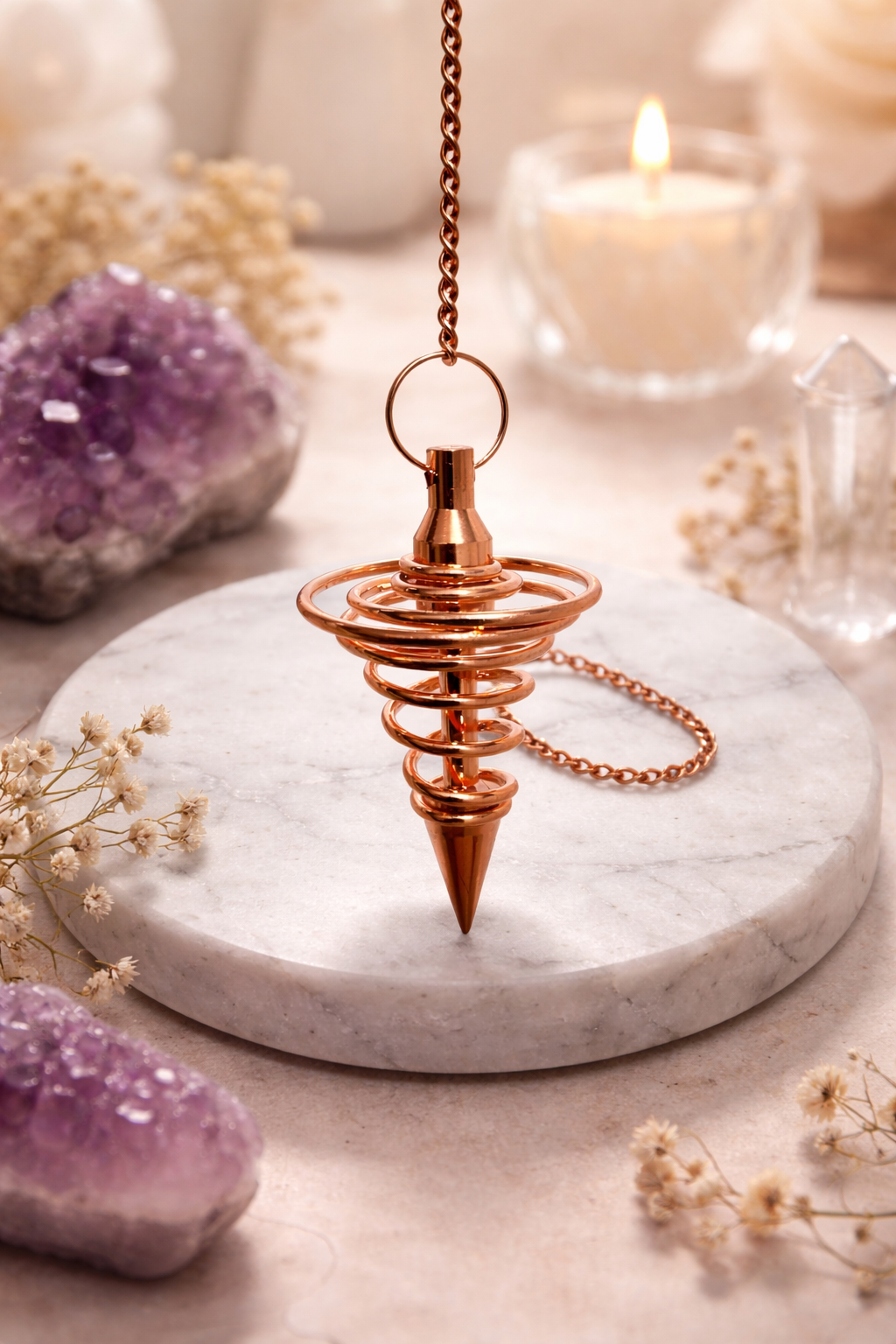 Pendulo en Espiral de cobre ¨El sacacorchos¨