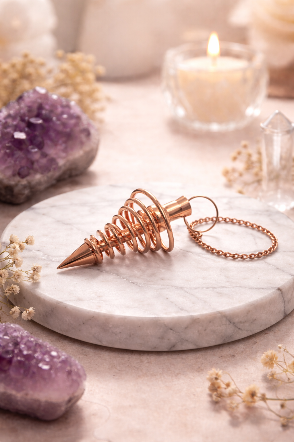 Pendulo en Espiral de cobre ¨El sacacorchos¨